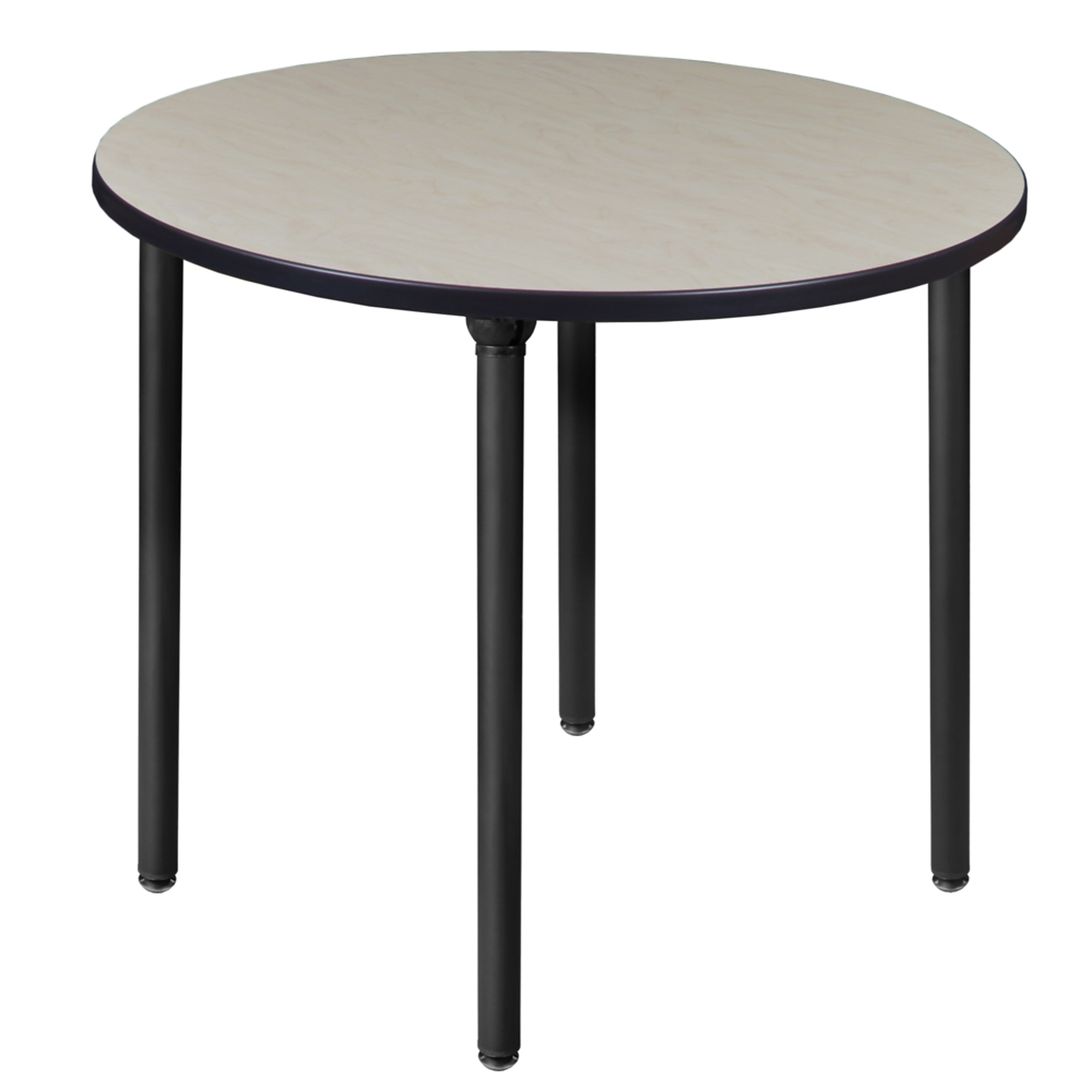 Regency Kee Round Breakroom Table — 42in., Maple/Cherry Top, Black Folding Legs, Model# TBF42RNDPLBK